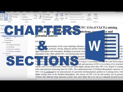 How to make chapters, sections and subsections in word