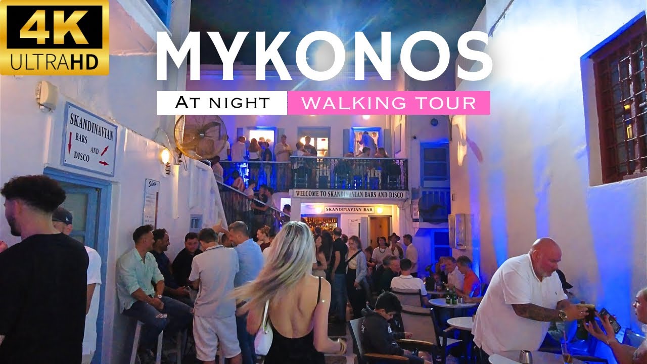 Mykonos Night Walk POV | Greece Virtual Walking Tour [4K]