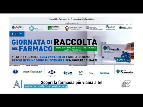 ANGOLI 9/2/2021: GIORNATA RACCOLTA FARMACO - DAL 9 AL 15 FEBBRAIO 2021 - SI FARA'