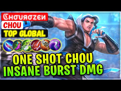 One Shot Chou, Insane Burst Damage [ Top Global Chou ] ℭнσυяσzєи - Mobile Legends Gameplay And Build