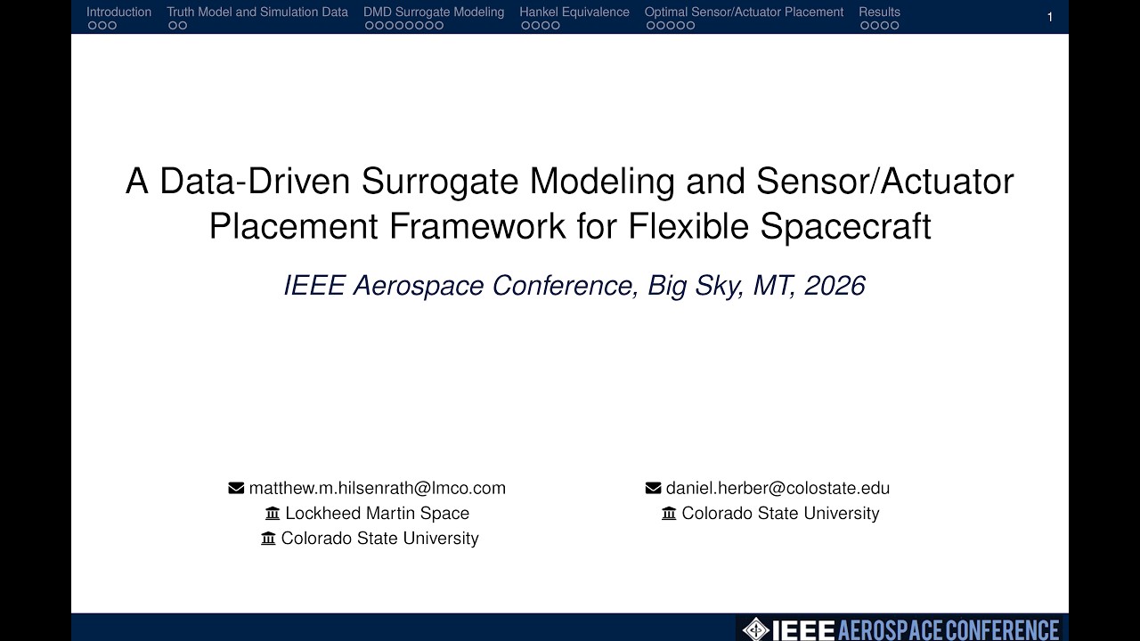 2026 IEEE Aerospace Presentation - Hankel DMD FlexSpacecraft Optimal Placement