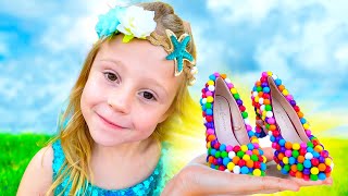 Nastya and her friends play Candy Shoe Sellers - Collection of videos for kids