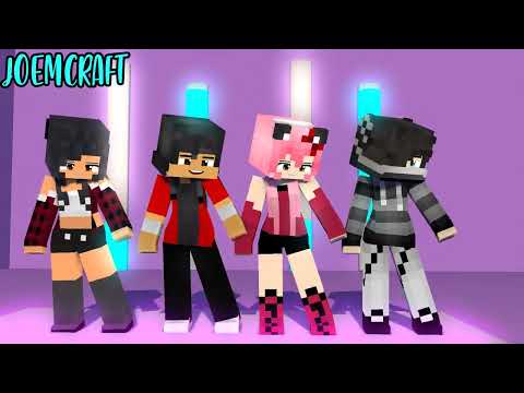 COUPLE DANCE CREW | KC, APHMAU, AARON, ZANE | SHUFFLE DANCE | DUNDUN DANCE - Minecraft Animation