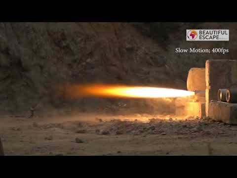 Sl-1 hybrid rocket engine, 6th firing slow motion close up