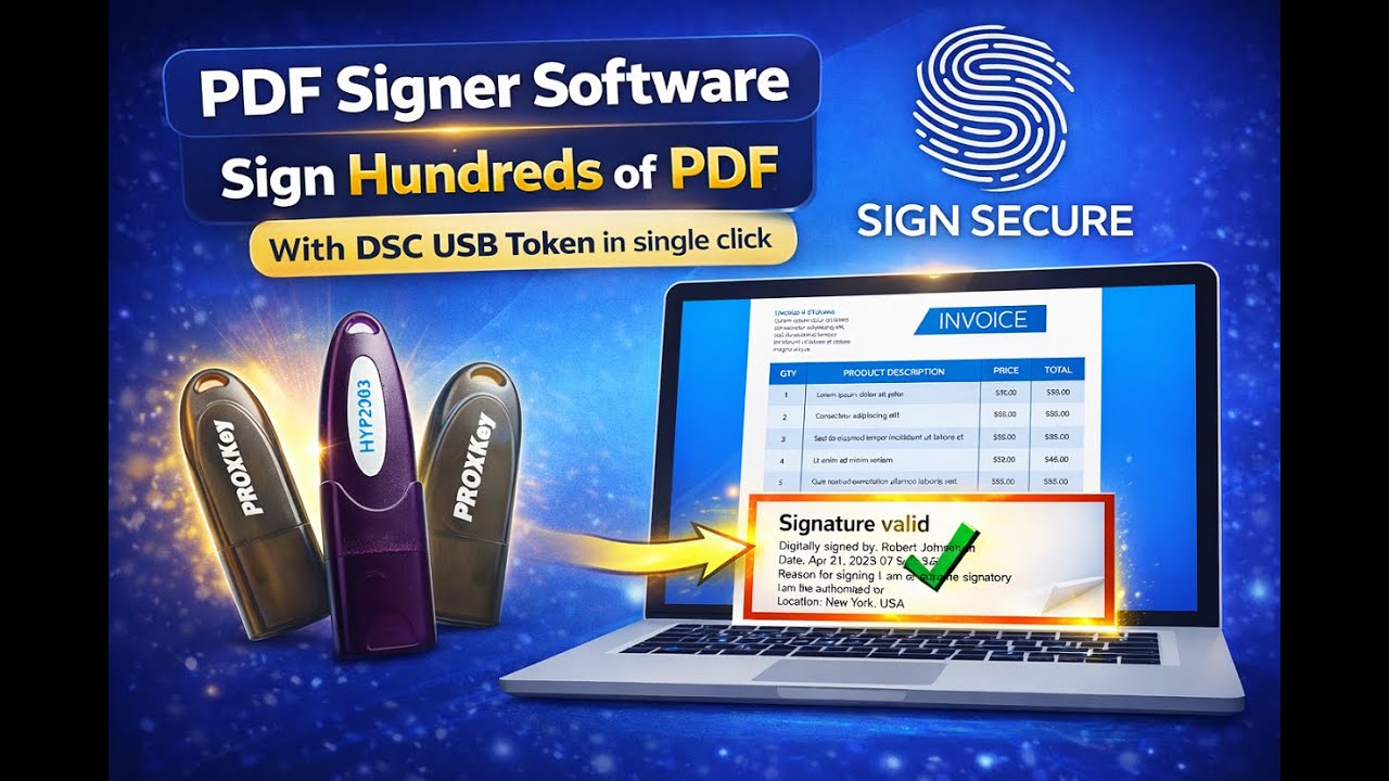 Sign Bulk PDFs Digitally in One Click | DSC Token PDF Signer Software | Live Demonstration