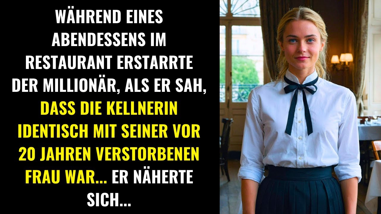 DER MILLIONÄR WAR WIE GELÄHMT, ALS ER SAH, DASS DIE KELLNERIN SEINER VERSTORBENEN FRAU GLEICHSAH...
