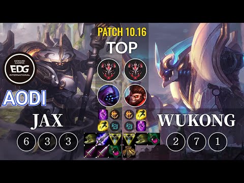 EDG Aodi Jax vs Wukong Top - KR Patch 10.16