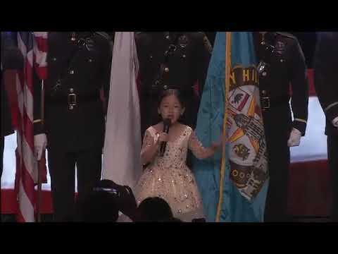 National Anthem at the Beverly Hills Police Gala by 8 yo #MaleaEmma