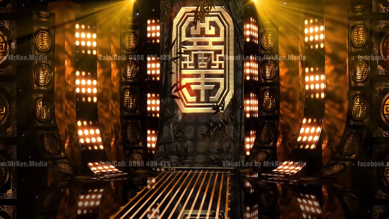 050 - Sân Khấu Ảo Chữ Thọ Tone Gold
