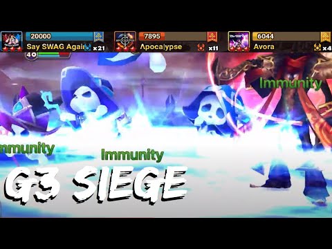 Lulu, the Siege AMBULANCE! Say SWAG Again vs. Apocalypse and Avora (G3 Siege - Summoners War)