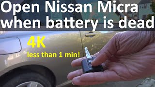How to open Nissan Micra when battery is dead