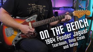 Video thumbnail for ON THE BENCH: 1964 Fender Jaguar Tear Down, Deep Clean, and Setup by Puisheen