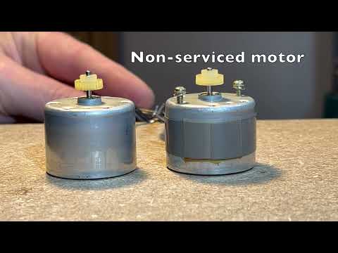 Cassette tape transport reel motor serviced vs non-serviced