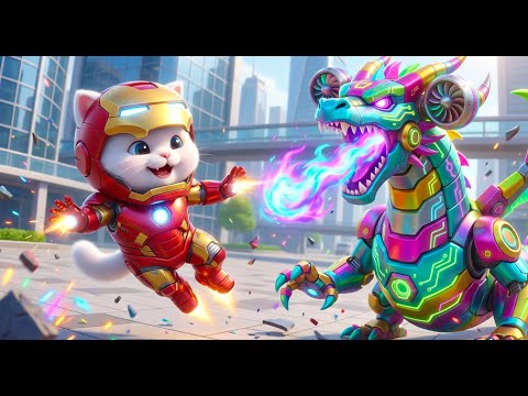 OMG! Tiny Ironman Kitten Defeats a GIANT Mecha Dragon! 🤯🐱🐉
