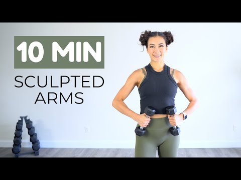 10 Min Standing Toned Arms Workout | No Repeat Exercises, Dumbbells Only Arm Sculpt