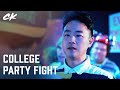 College Party Fight Cobra Kai Xolo Maridueña Joe Seo