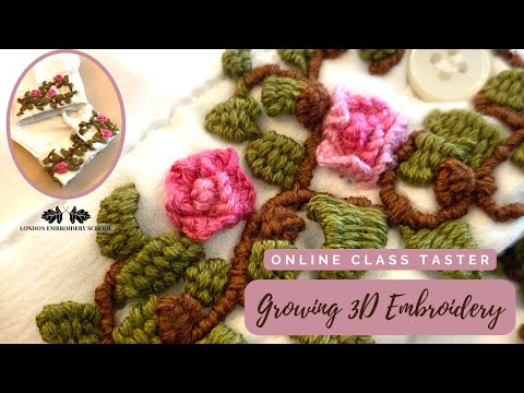 Introdução ao site Stumpwork Trailing Rose Design Taster LES