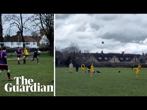 Sunday League player returns keeper's kick to back of the net for stunning goal