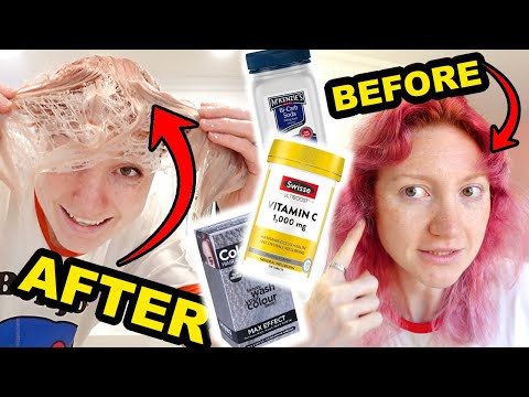 嘗試四種不同的脫色方法（維生素 C、洗滌劑、硫酸根鹼和革命） (Trying 4 Different Hair Color Removing Techniques (Vitamin C, Detergent, Bicarb Soda & Revolution))