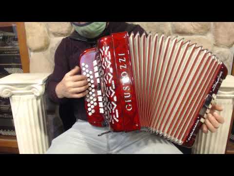 4551 - Red Giustozzi Model Lusso Diatonic Button Accordion LMMM ADG 31 12 $1499