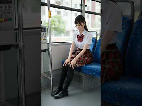 バスの中の女子高生