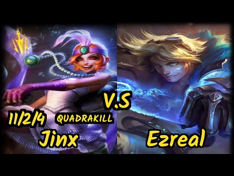 Madness (JINX) vs EZREAL - QUADRAKILL 11/2/4 KDA BOTTOM ADC GAMEPLAY - EUW Ranked DIAMOND