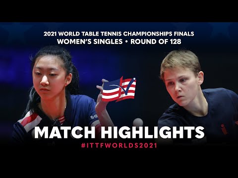 Wang Amy vs Nina Mittelham | 2021 World Table Tennis Championships Finals | WS | R128