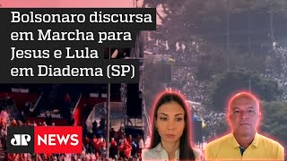 Motta e Amanda comentam eventos com participações de Bolsonaro e Lula