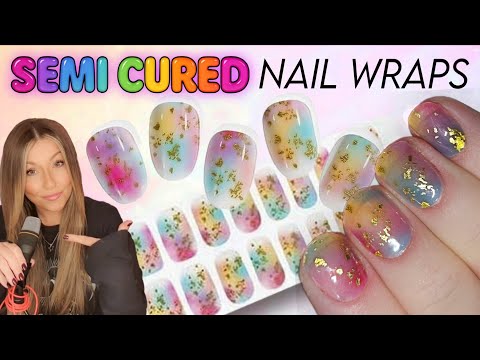 🎁 Semi Cured Gel Nail Wraps From Amazon | Easy Nail Art Products
