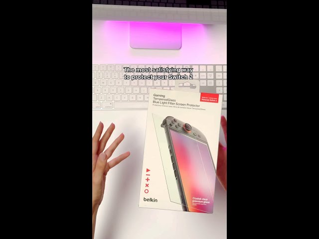 Vídeo relacionado con Belkin Gaming TemperedGlass Protector de Pantalla Antirreflejo para Nintendo Switch 2, Dureza grado 9H, Resistente a los arañazos y las huellas, marco de alineación fácil para instalación sin burbujas
