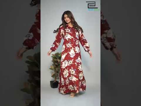 Blue Hills Rochelle Premium 14 Wrinkle Rayon Wholesale Long Gown Catalog – product video thumbnail
