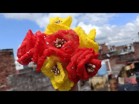 Make Organdi Flowers in easy way❤️ | Organdi Flowers By Nabeeha Khan❤️ | @NabeehaKhan786❤️ #craft