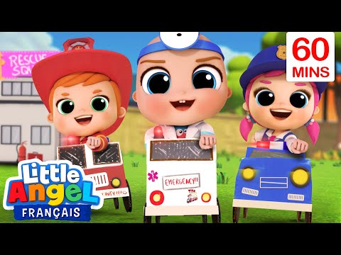 Les enfants à la rescousse 🚑 Au Feu + Comptines pour Enfants | Little Angel Français