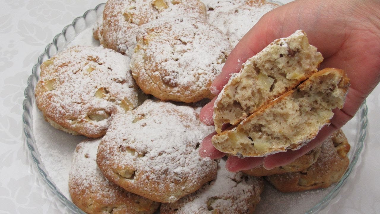 Быстро и Вкусно к чаю! Мягкое печенье с яблоками для детей и взрослых