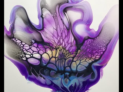 (668) Simplistic Bloom ~ Acrylic Paint Pouring ~ Fluid Art