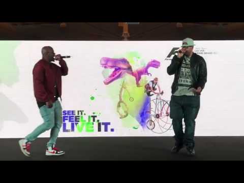 Flipperachi & Duffy performing at the F1 press conference (22-02-2017)