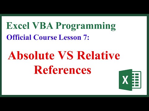Absolute vs Relative reference - Excel VBA Programming Course: Lesson 7