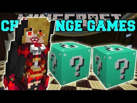 PopularMMOs Pat and Jen Minecraft: VAMPIRE CHALLENGE GAMES - Lucky Block Mod - Modded Mini-Game
