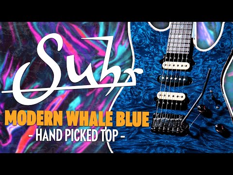 A Closer Look At...Suhr Custom Modern Handpicked | Trans Whale Blue - Waterfall Burl