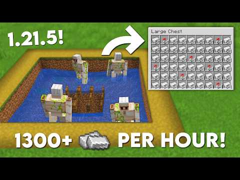 Minecraft 1.21 Easy IRON Farm Tutorial - 1300+ Per Hour