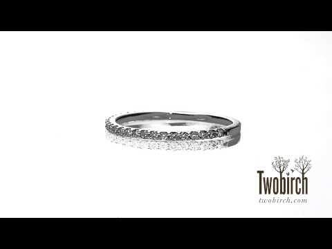 0.25 Carat Low Profile Dainty Matching Wedding Ring - TwoBirch - TB-BND-0074-WG-E
