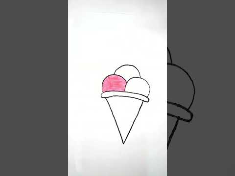 Ice Cream Drawing & Painting For beginners || Ice Cream Drawing || How to draw an Ice cream