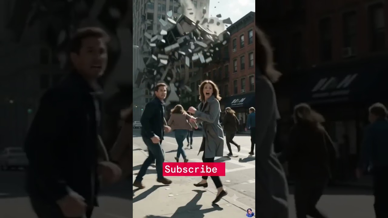 A tower starts collapsing Can they escape before it falls?  #AIVideo #ViralShorts #RealisticAI #ai🔥
