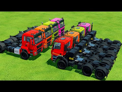 MAN vs TARA COLORED TRUCKS HARD PARKOUR - Farming Simulator 22