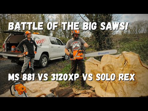 Battle of the Big Saws STIHL MS 881 vs HUSQVARNA 3120 vs SOLO REX!