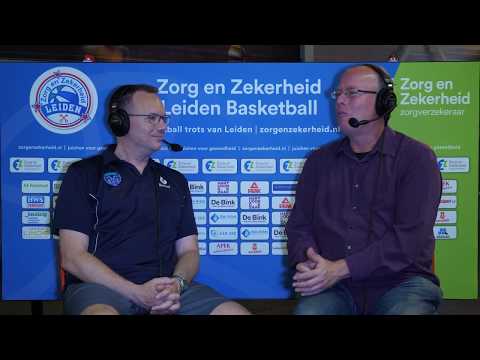 Coaches Braal en Vervaeck na game 2 tussen ZZ Leiden en Donar