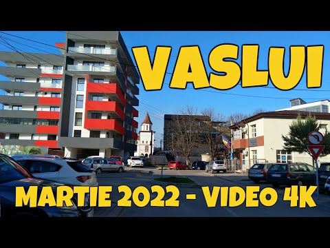 Orasul VASLUI traseu Spitalul vechi - Piata Traian - str Calugareni martie 2022 video 4K 2160p