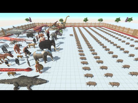 200 pig vs Every Faction - Animal Revolt Battle Simulator