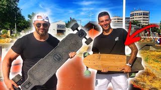 Je fais découvrir le skate électrique a scoot 2 street il m impressionne 