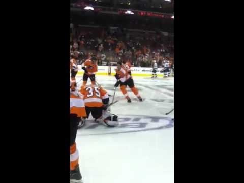 On the bench at the flyers game October 15th